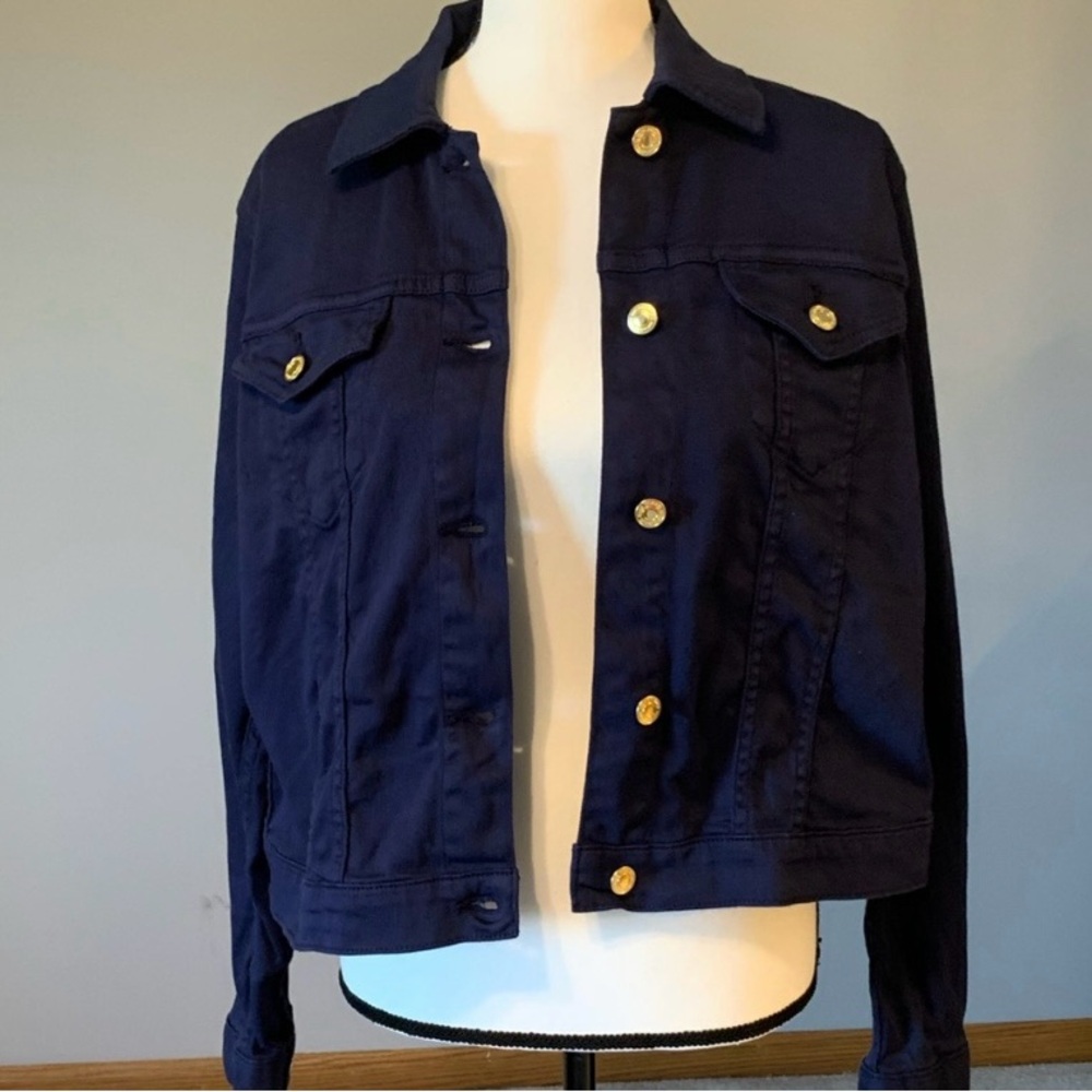 Michael Kors Dark Blue Jacket with Gold Accents